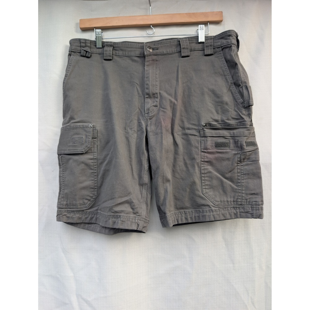 Duluth Trading Co Flex Fire Hose Relaxed Fit Cargo Shorts Gray Mens 40 11 Inseam